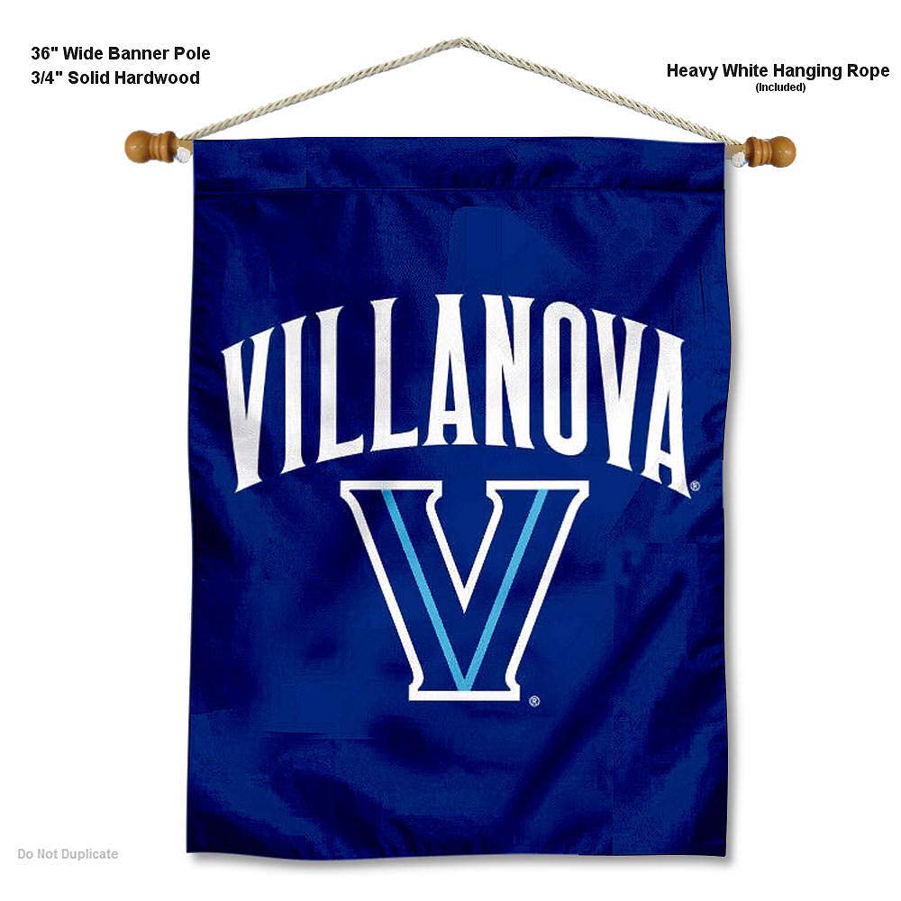 Villanova Wildcats Logo House Flag and Wood Banner Pole Set - Sports Collectibles, Sports Memorabilia, Sports Fan Shop, Sports Gifts