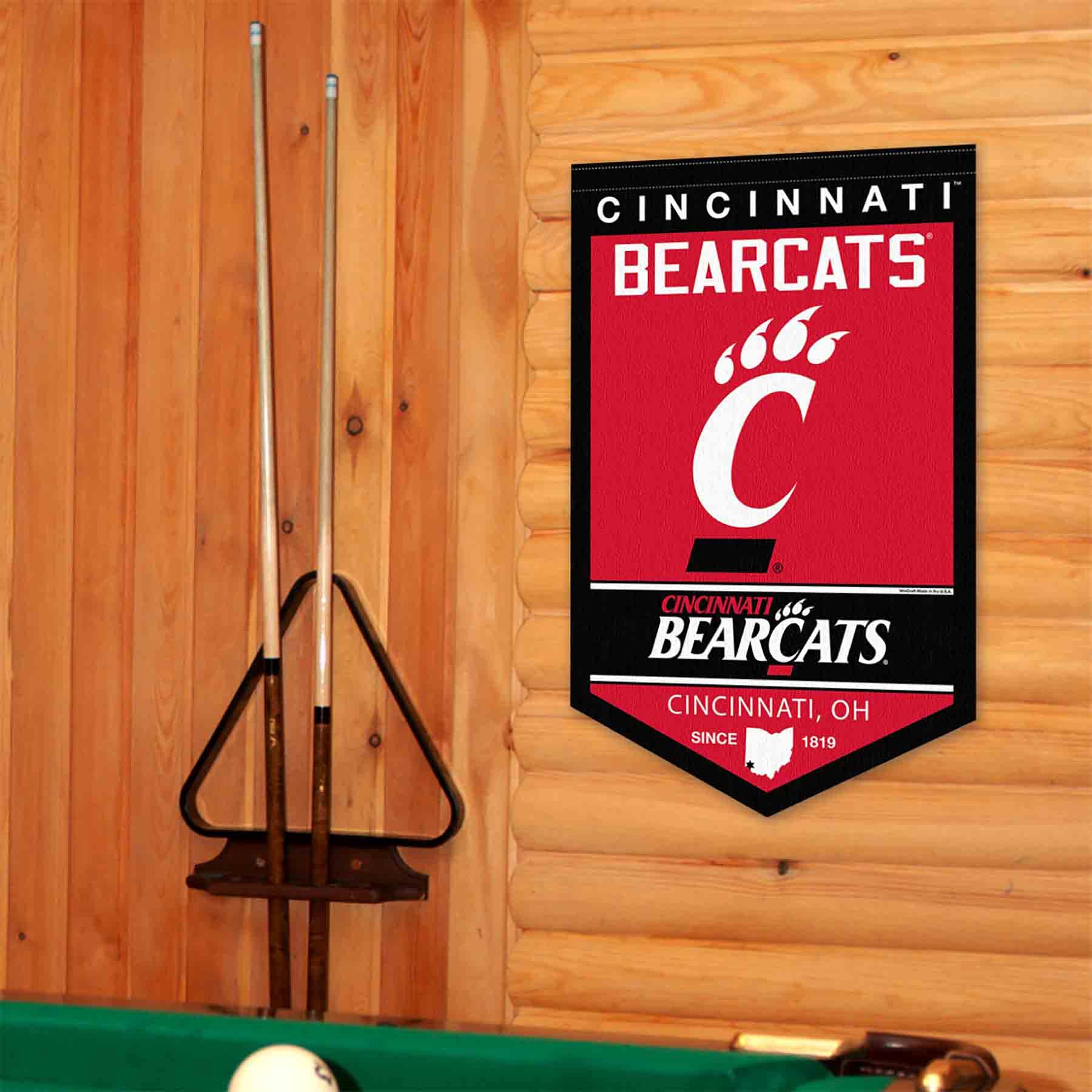 College Flags & Banners Co. Cincinnati Bearcats Heritage History Banner Pennant - Sports Collectibles, Sports Memorabilia, Sports Fan Shop, Sports Gifts