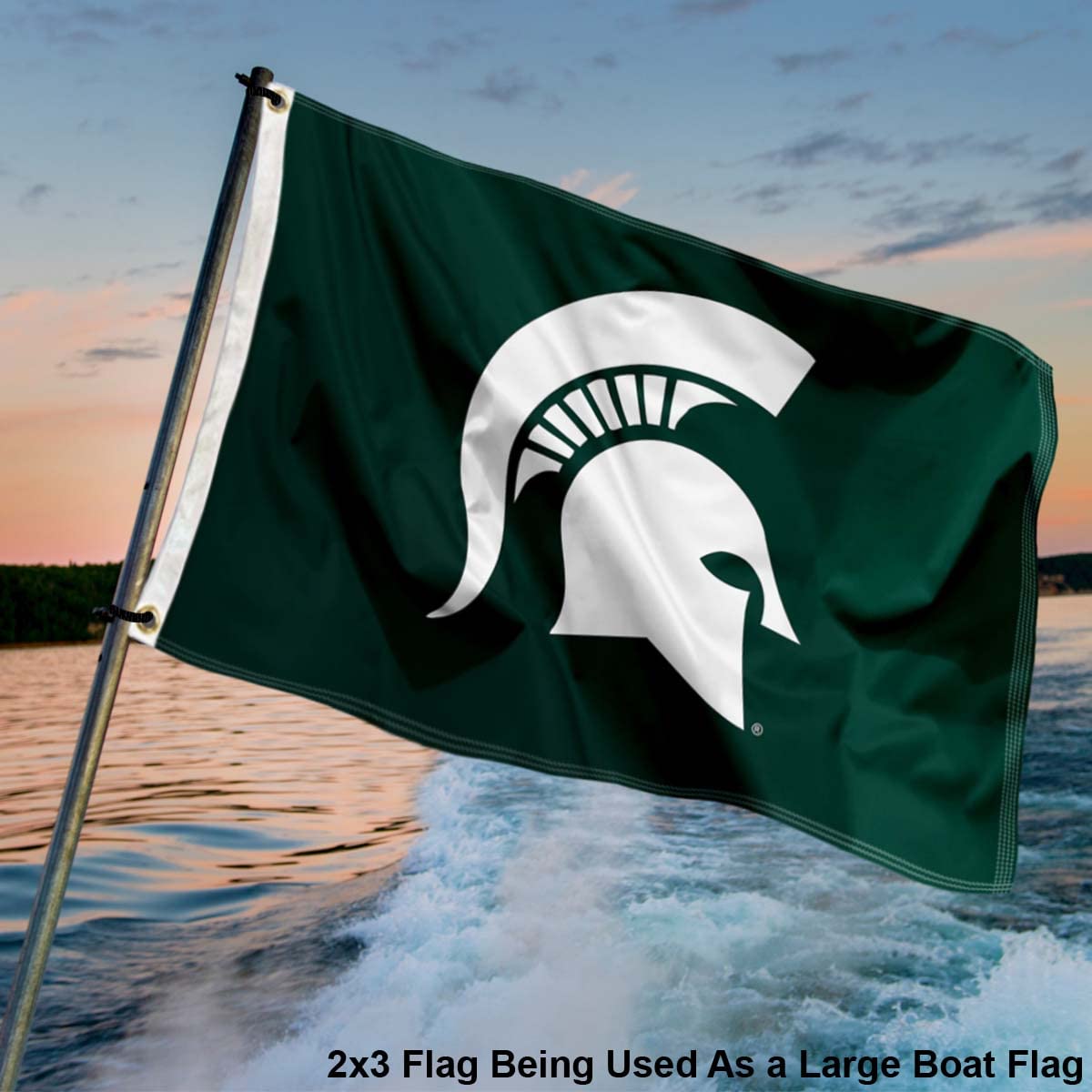 College Flags & Banners Co. Michigan State Spartans Small 2x3 Foot Flag - Sports Collectibles, Sports Memorabilia, Sports Fan Shop, Sports Gifts