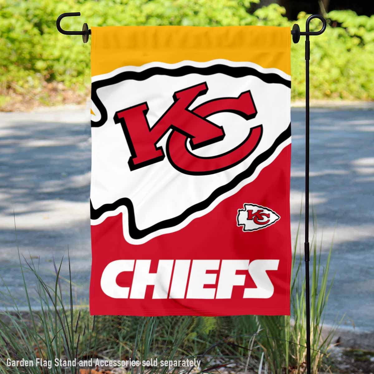 WinCraft Kansas City Chiefs Large Logo Double Sided Garden Banner Flag - Sports Collectibles, Sports Memorabilia, Sports Fan Shop, Sports Gifts