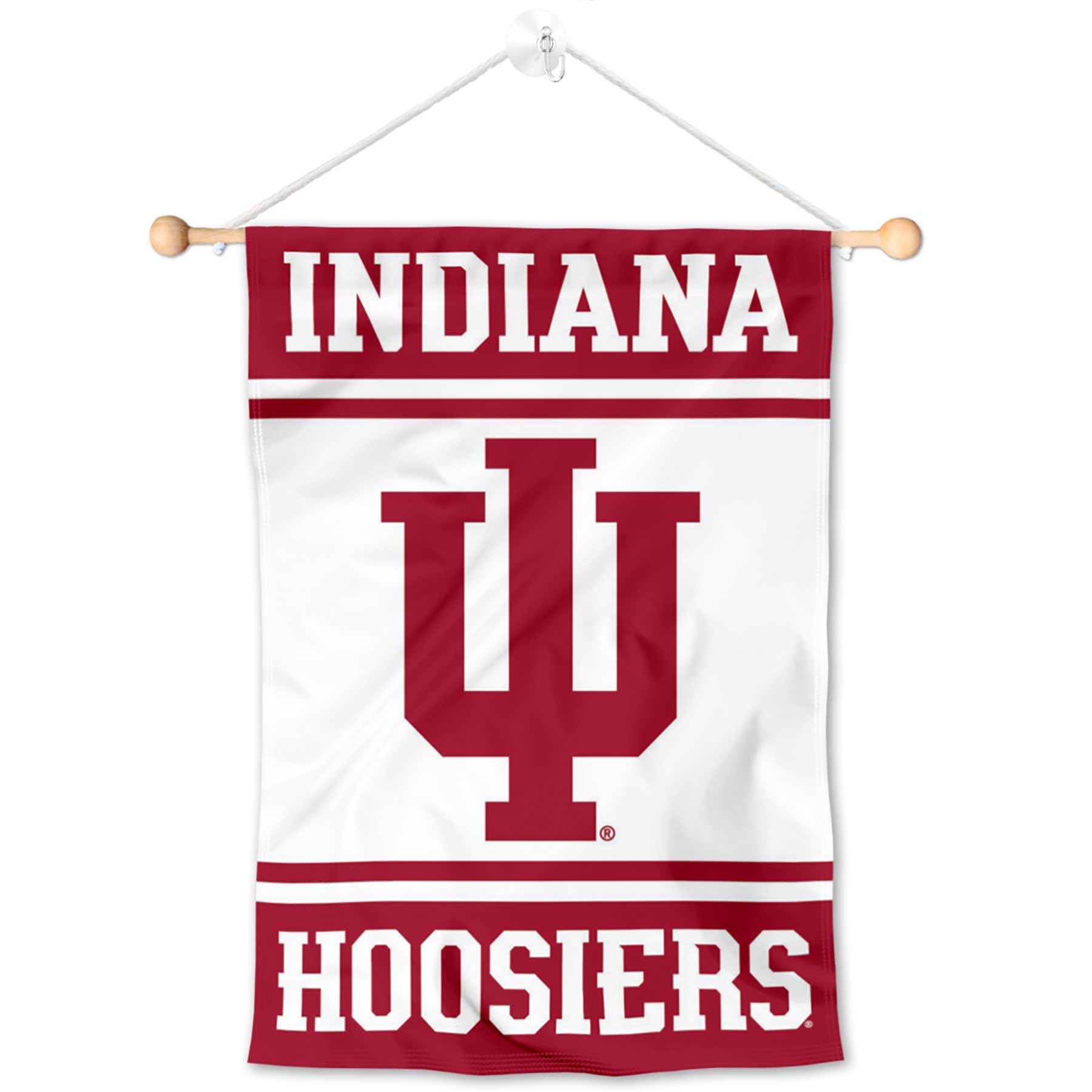 College Flags & Banners Co. Indiana Hoosiers Window Wall Banner Hanging Flag with Suction Cup - Sports Collectibles, Sports Memorabilia, Sports Fan Shop, Sports Gifts