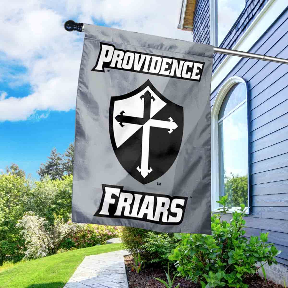 College Flags & Banners Co. Providence University Friars Banner Flag with Flag Pole Set - Sports Collectibles, Sports Memorabilia, Sports Fan Shop, Sports Gifts