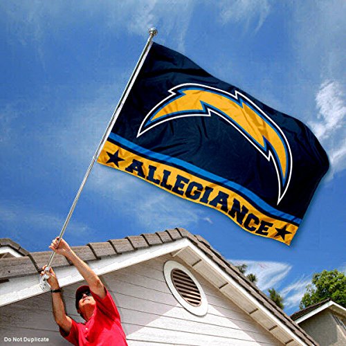 WinCraft Los Angeles Chargers Double Sided Allegiance Flag - Sports Collectibles, Sports Memorabilia, Sports Fan Shop, Sports Gifts