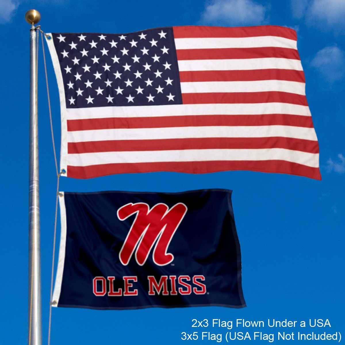 College Flags & Banners Co. Ole Miss Small 2x3 Foot Flag - Sports Collectibles, Sports Memorabilia, Sports Fan Shop, Sports Gifts