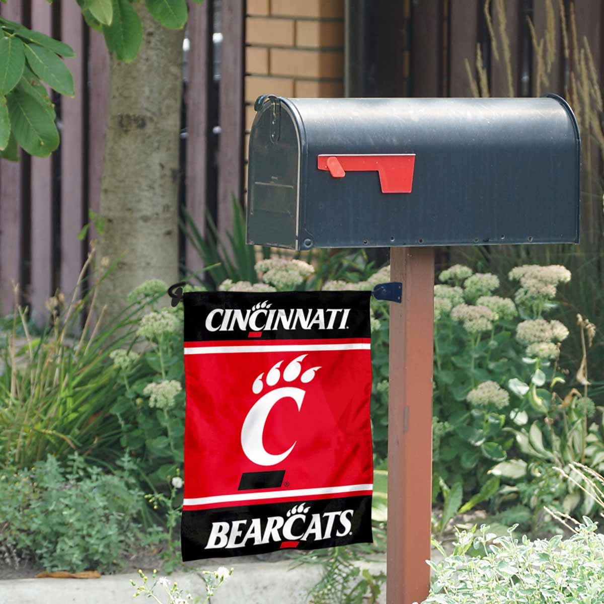 Cincinnati UC Bearcats Garden Flag and Mailbox Post Pole Mount Holder Set - Sports Collectibles, Sports Memorabilia, Sports Fan Shop, Sports Gifts