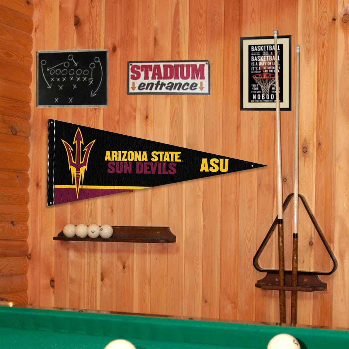 College Flags & Banners Co. Arizona State Sun Devils Pennant Flag and Wall Tack Mount Pads - Sports Collectibles, Sports Memorabilia, Sports Fan Shop, Sports Gifts