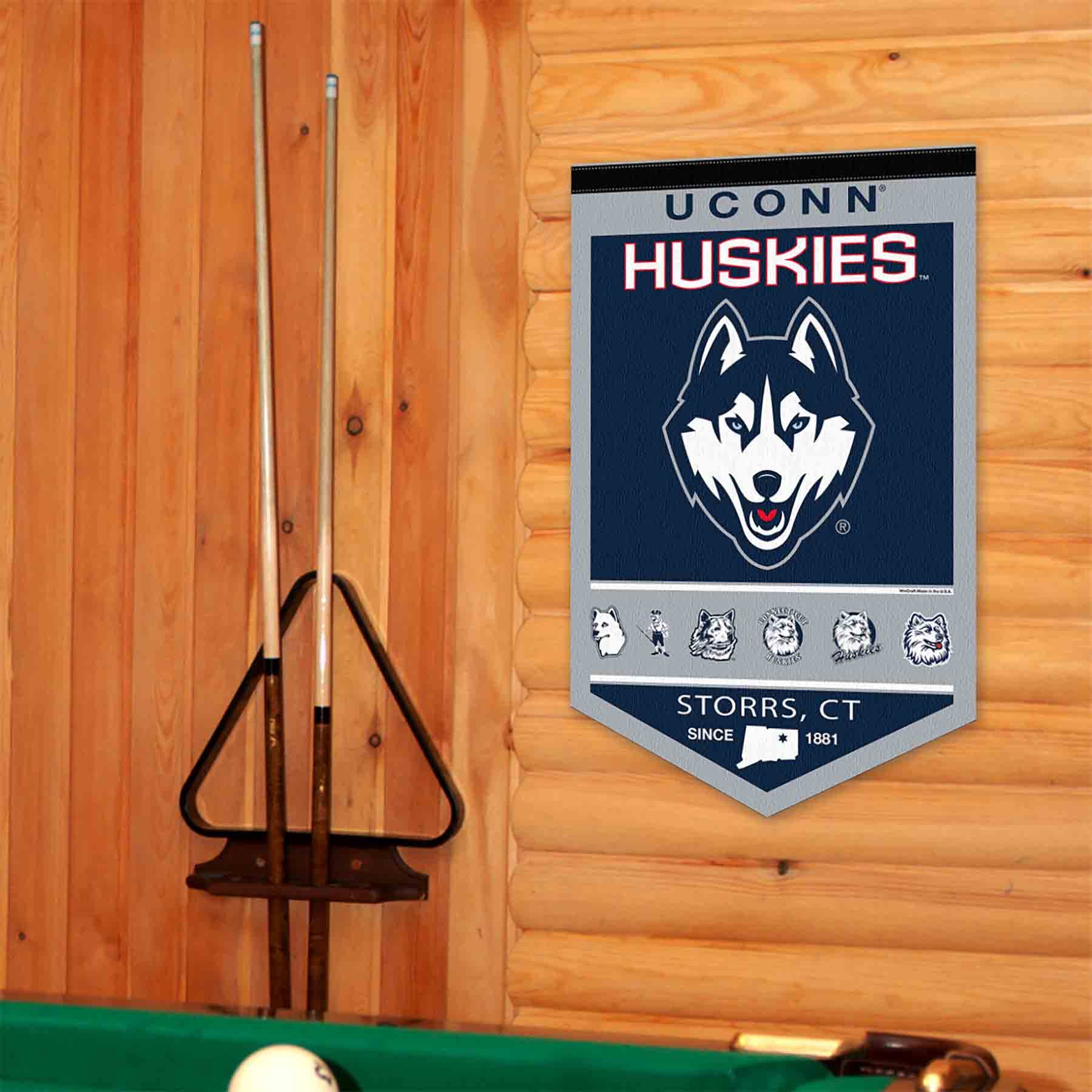College Flags & Banners Co. Connecticut Huskies Heritage History Banner Pennant - Sports Collectibles, Sports Memorabilia, Sports Fan Shop, Sports Gifts