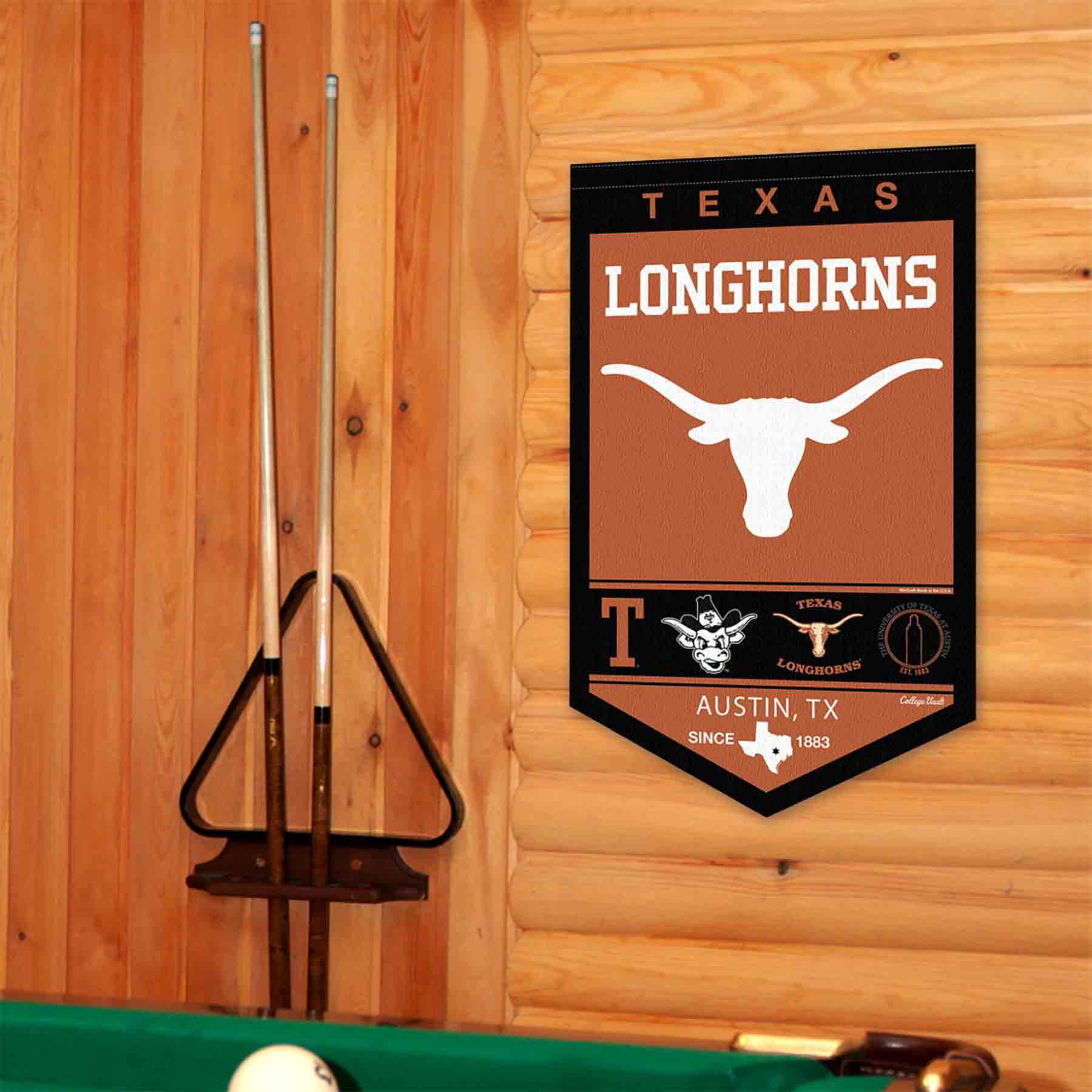 College Flags & Banners Co. Texas Longhorns Heritage History Banner Pennant - Sports Collectibles, Sports Memorabilia, Sports Fan Shop, Sports Gifts