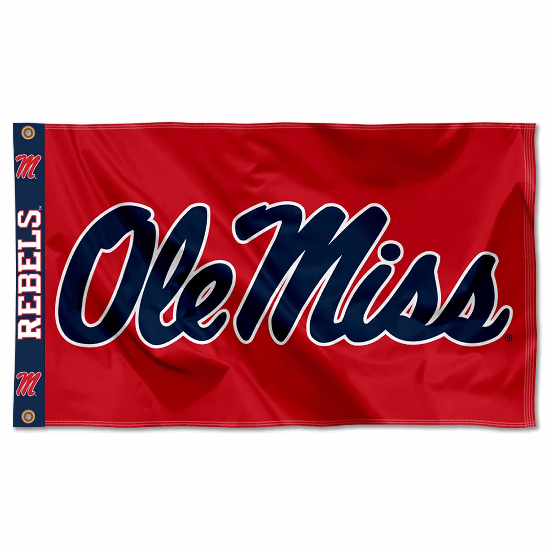 College Flags & Banners Co. Ole Miss Printed Header 3x5 Foot Banner Flag - Sports Collectibles, Sports Memorabilia, Sports Fan Shop, Sports Gifts