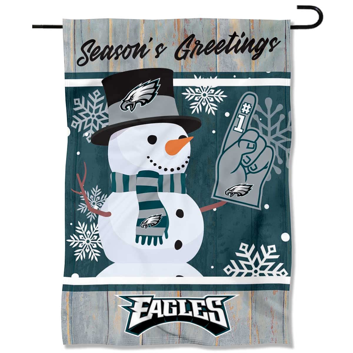 Philadelphia Eagles Holiday Winter Snow Garden Flag Double Sided Banner - Sports Collectibles, Sports Memorabilia, Sports Fan Shop, Sports Gifts