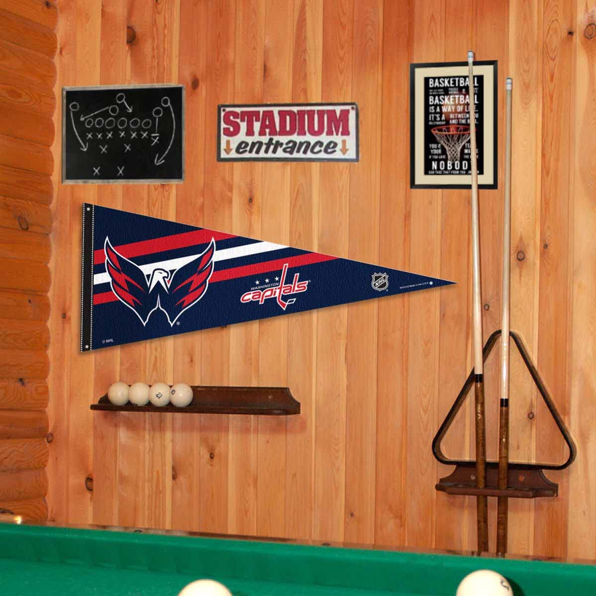 Washington Capitals Pennant Flag and Wall Tack Pads Mounts - Sports Collectibles, Sports Memorabilia, Sports Fan Shop, Sports Gifts