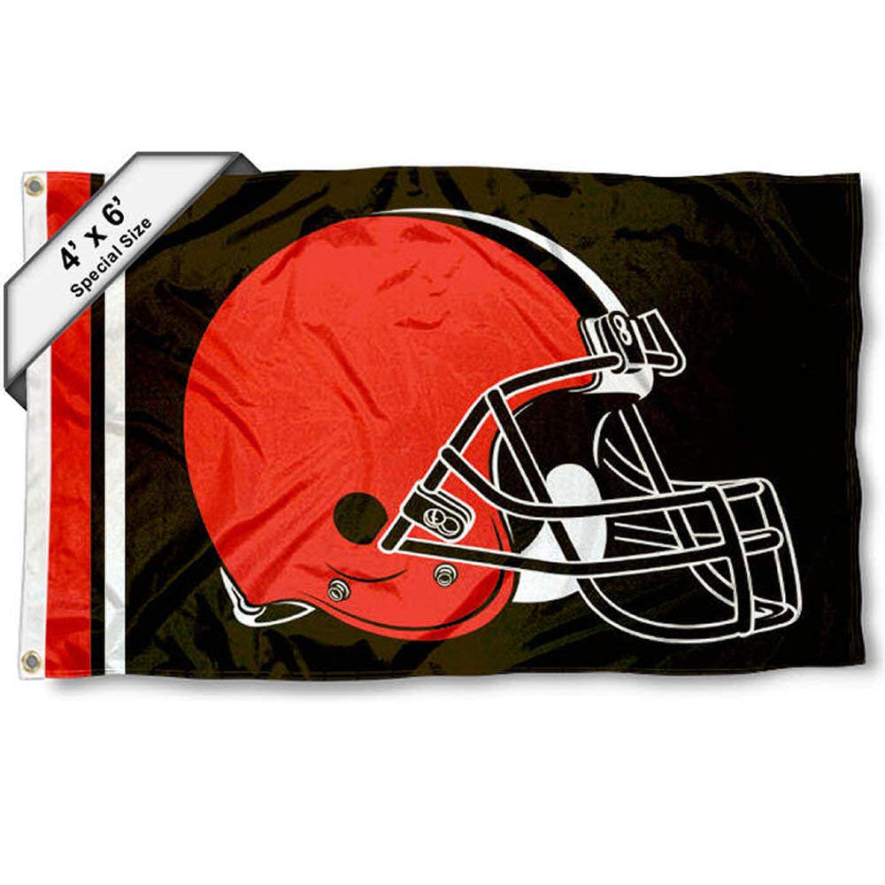 WinCraft Cleveland Browns 4 ft x 6 ft Foot Flag - Sports Collectibles, Sports Memorabilia, Sports Fan Shop, Sports Gifts