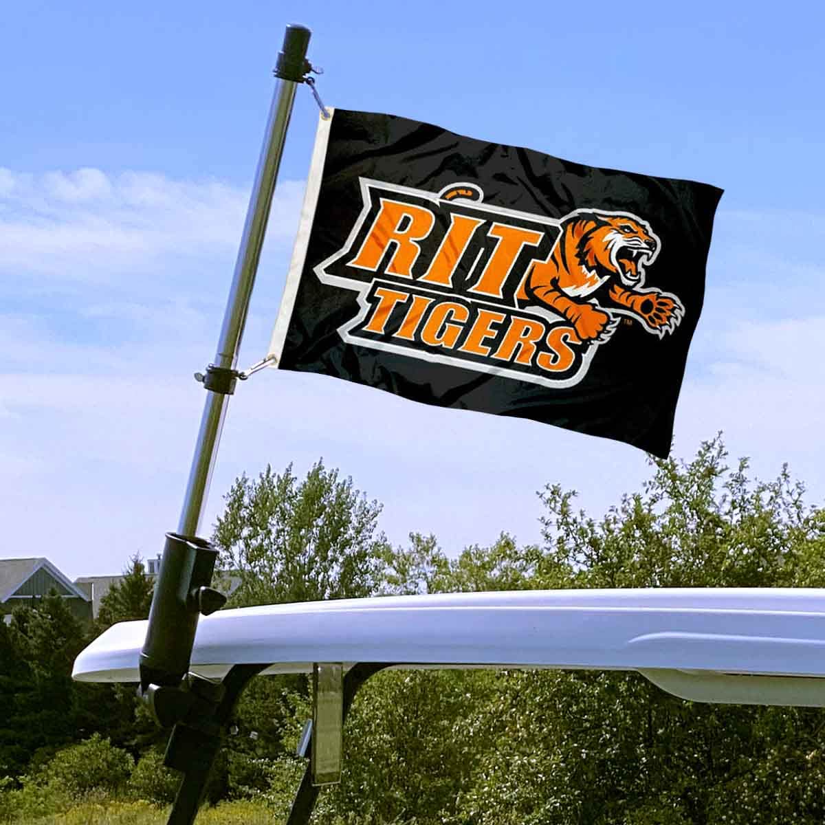 College Flags & Banners Co. RIT Tigers Boat and Nautical Flag - Sports Collectibles, Sports Memorabilia, Sports Fan Shop, Sports Gifts