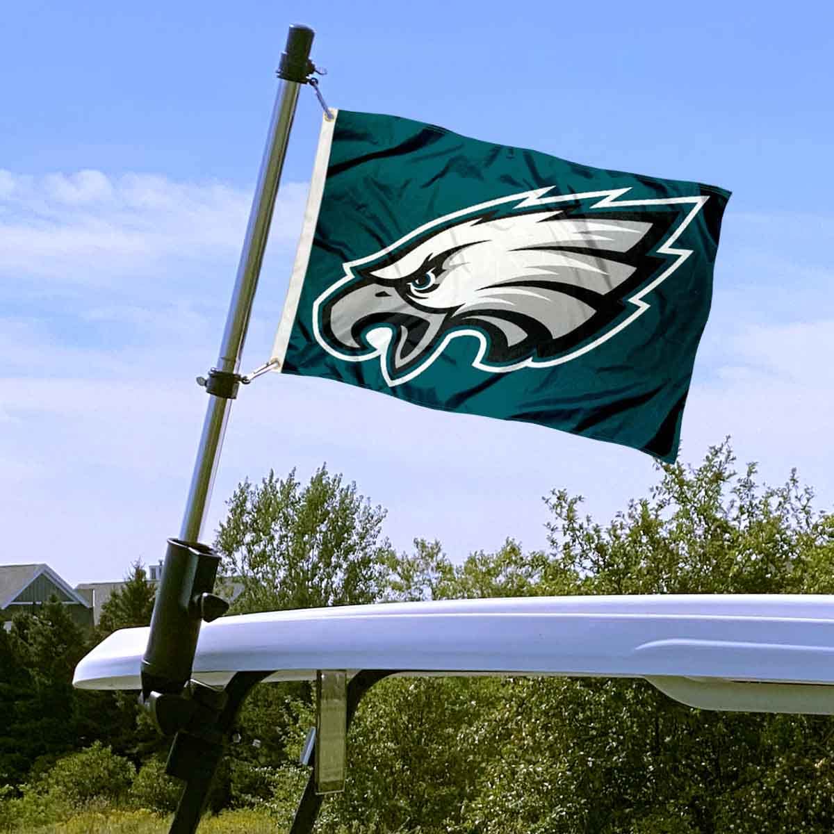 WinCraft Philadelphia Eagles Golf Cart Flag Pole and Holder Mounting Bracket - Sports Collectibles, Sports Memorabilia, Sports Fan Shop, Sports Gifts