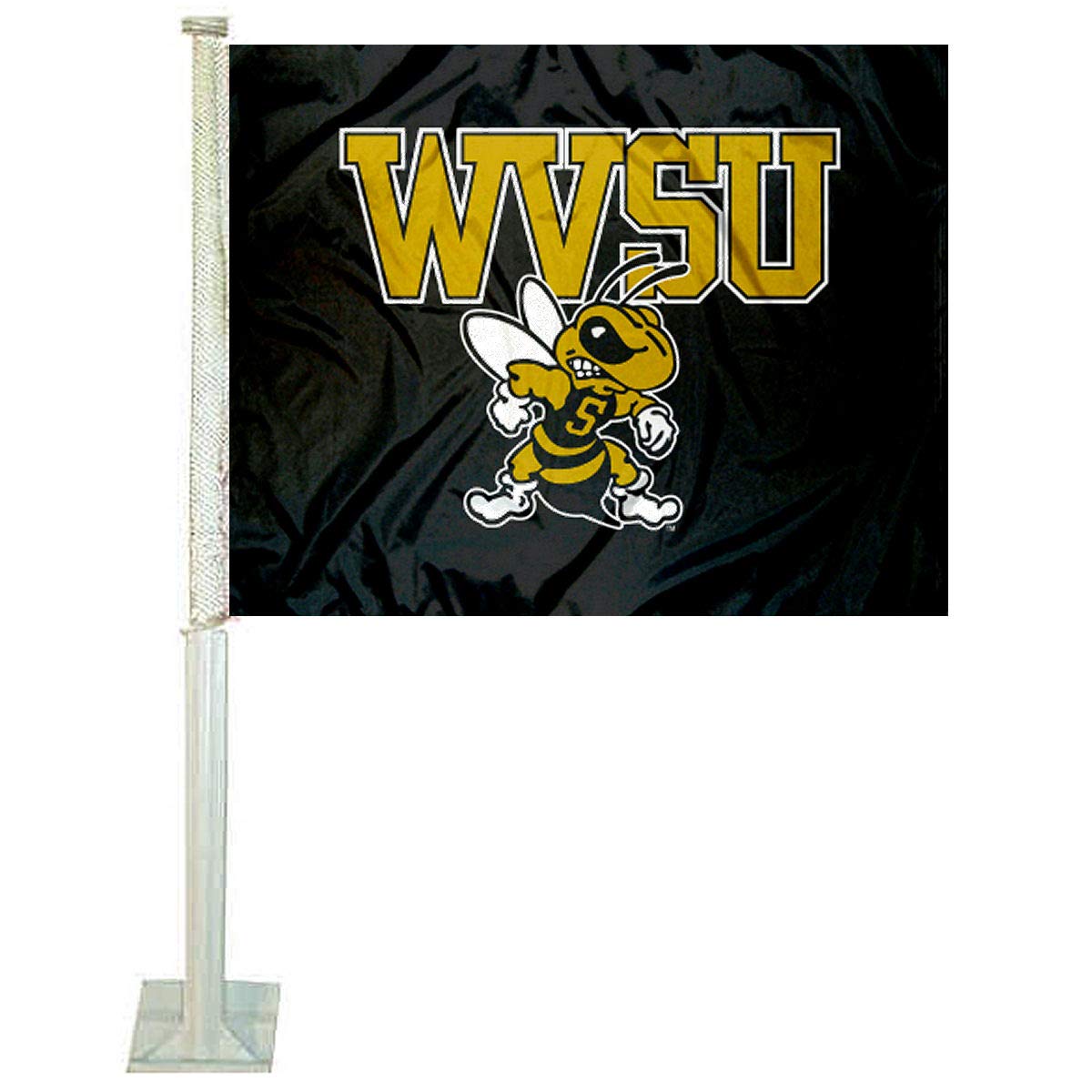 College Flags & Banners Co. West Virginia State Yellow Jackets Car Flag - Sports Collectibles, Sports Memorabilia, Sports Fan Shop, Sports Gifts