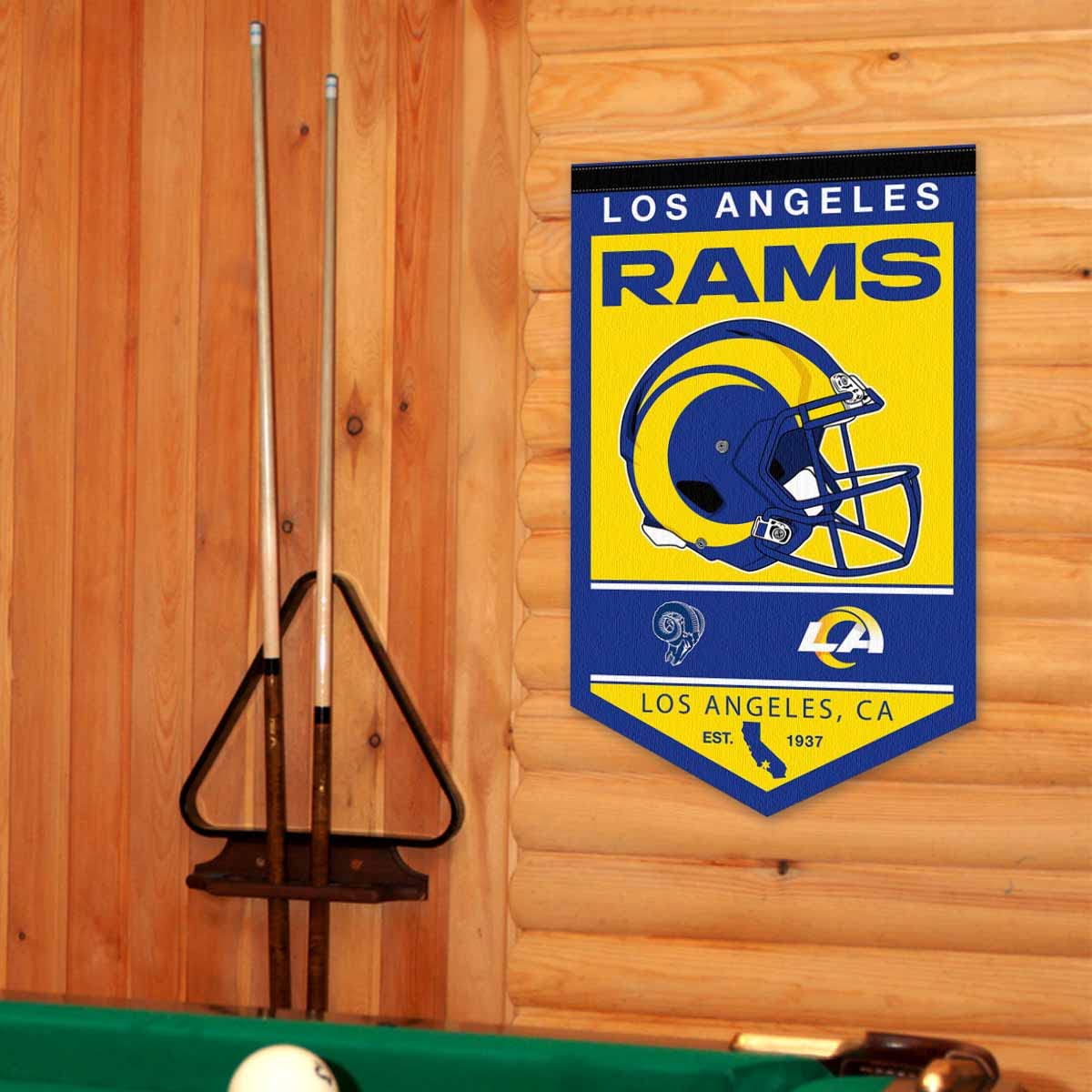 WinCraft Los Angeles Rams Heritage History Banner Pennant - Sports Collectibles, Sports Memorabilia, Sports Fan Shop, Sports Gifts