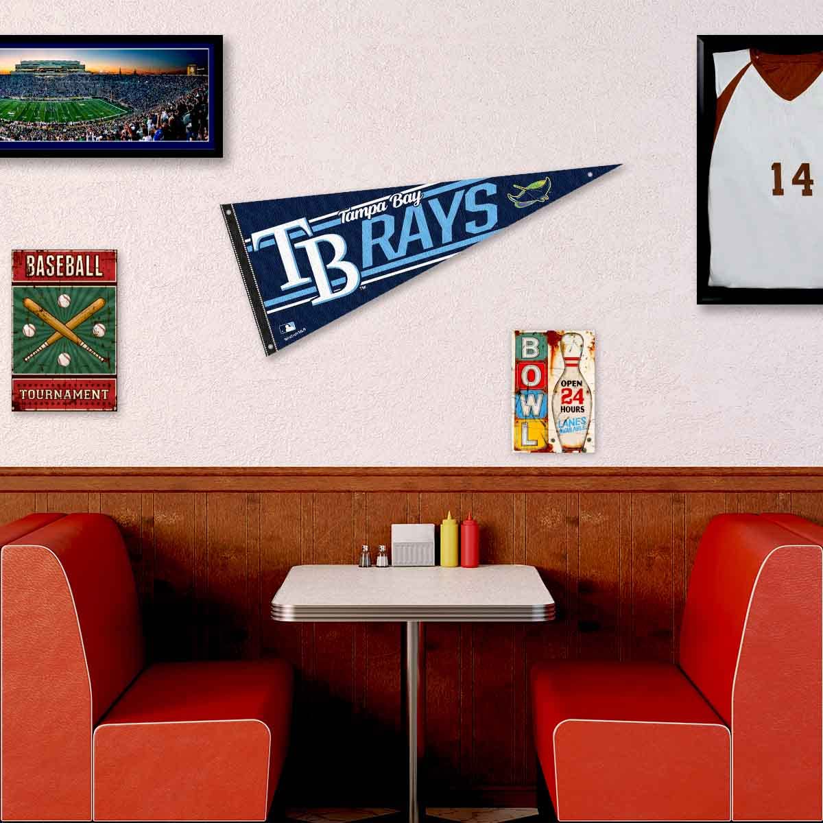 Tampa Bay Rays Pennant Banner and Wall Tack Pads - Sports Collectibles, Sports Memorabilia, Sports Fan Shop, Sports Gifts