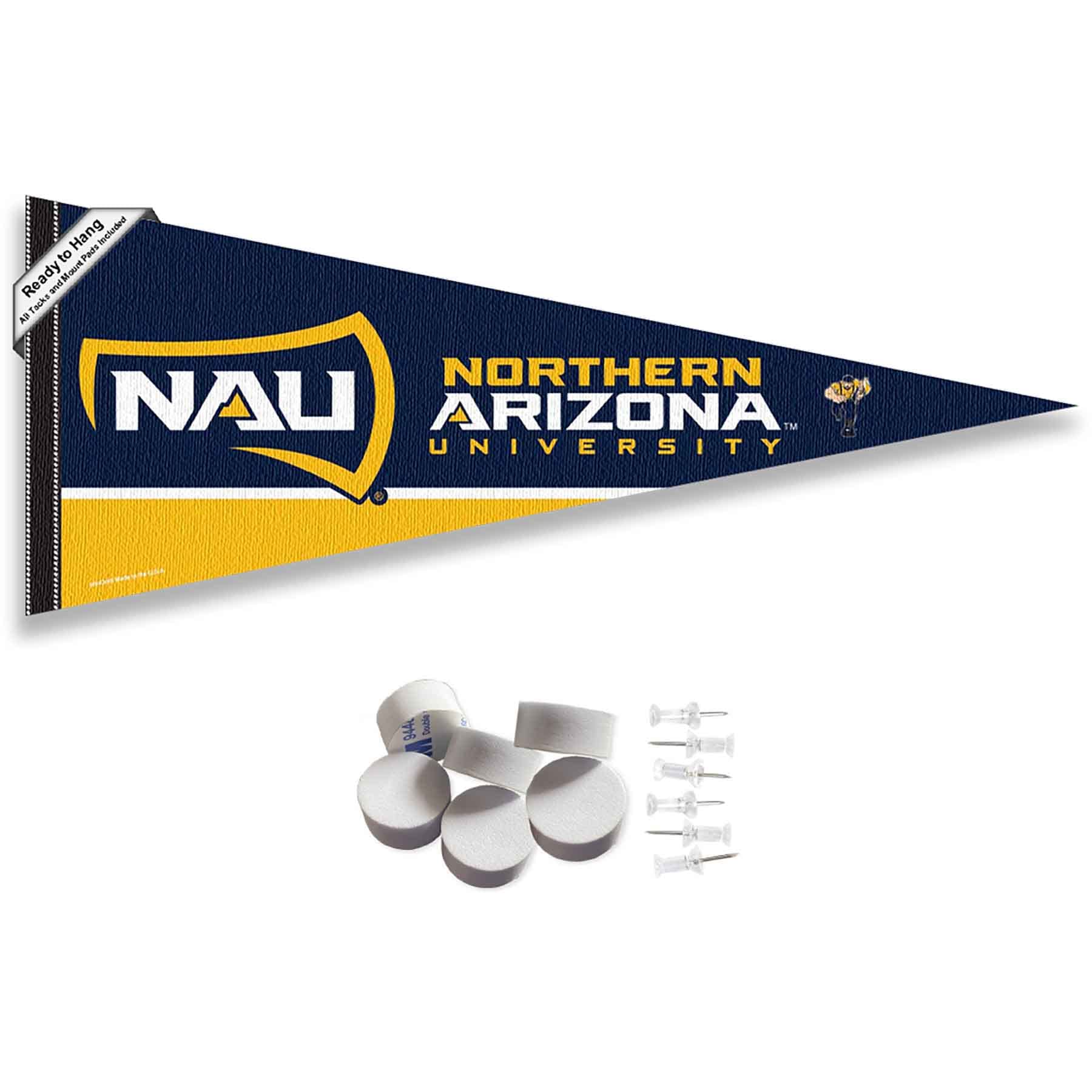 College Flags & Banners Co. Northern Arizona Lumberjacks Pennant Flag and Wall Tack Mount Pads - Sports Collectibles, Sports Memorabilia, Sports Fan Shop, Sports Gifts