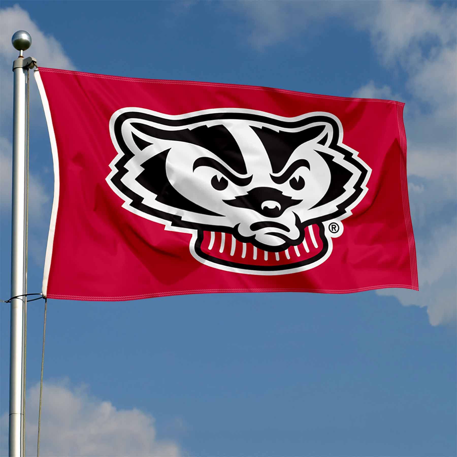 UW Wisconsin Bucky Badger Banner Flag - Sports Collectibles, Sports Memorabilia, Sports Fan Shop, Sports Gifts