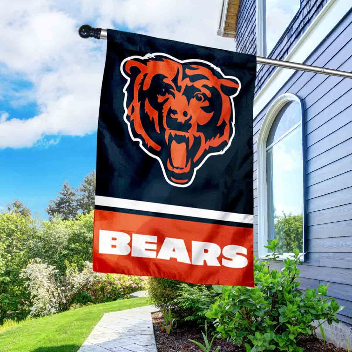WinCraft Bears Banner House Flag and 5 Foot Flagpole Set - Sports Collectibles, Sports Memorabilia, Sports Fan Shop, Sports Gifts