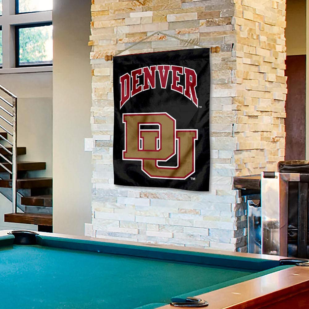 College Flags & Banners Co. Denver DU Pioneers Banner Flag and Wood Banner Pole Set - Sports Collectibles, Sports Memorabilia, Sports Fan Shop, Sports Gifts