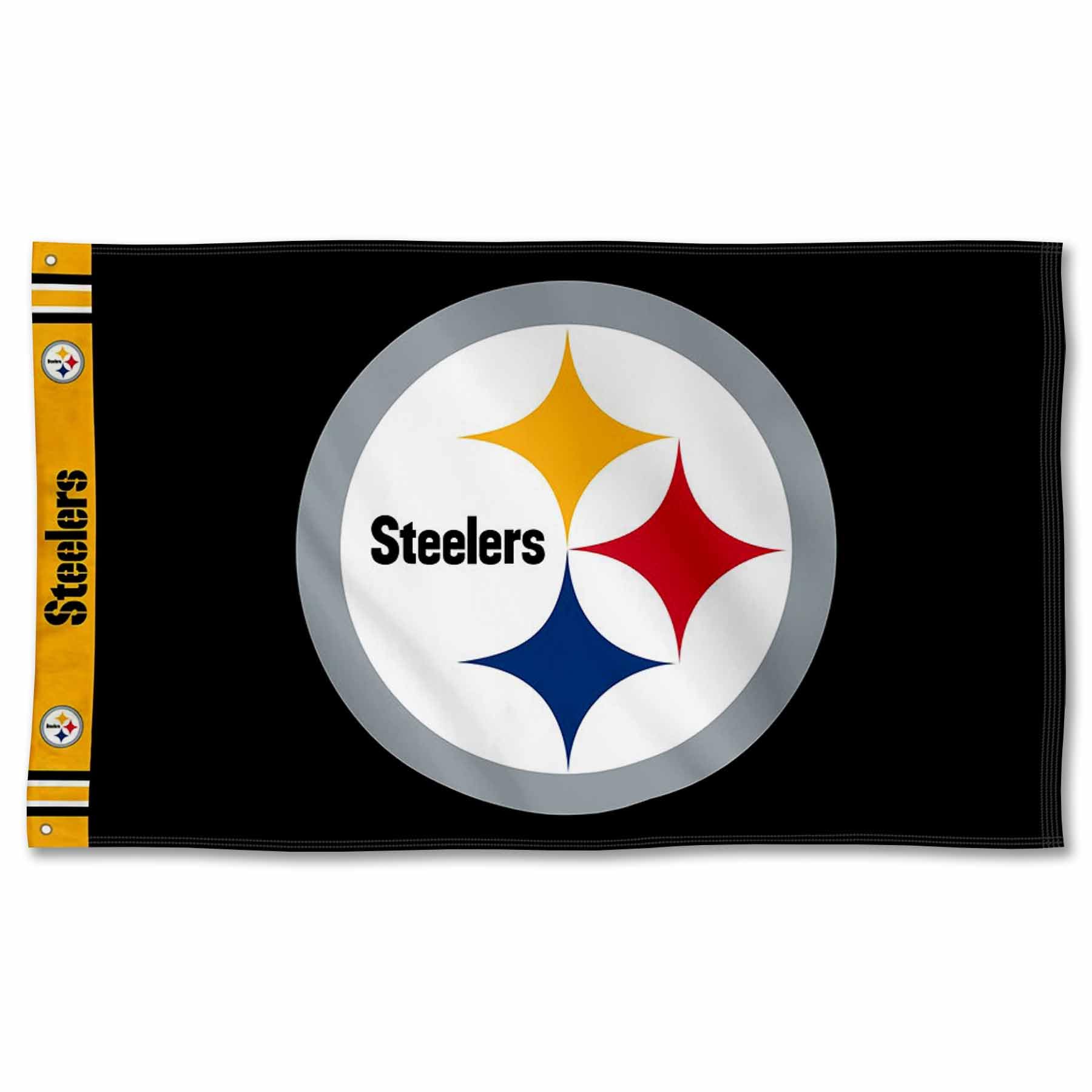 WinCraft Pittsburgh Steelers Printed Header 3x5 Foot Banner Flag - Sports Collectibles, Sports Memorabilia, Sports Fan Shop, Sports Gifts