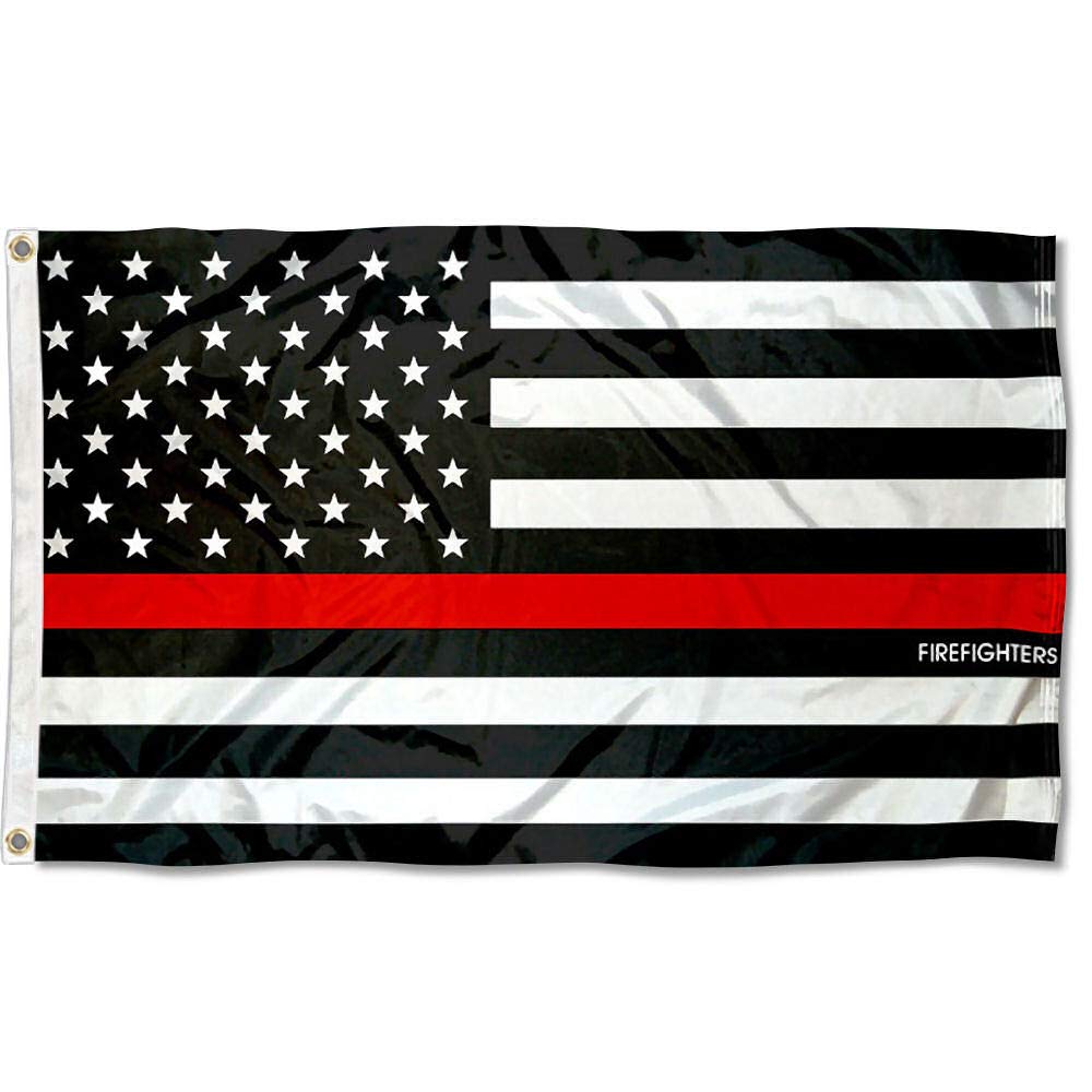 Sports Flags Pennants Company Firefighters Thin Line Flag 3x5 Foot Banner - Sports Collectibles, Sports Memorabilia, Sports Fan Shop, Sports Gifts