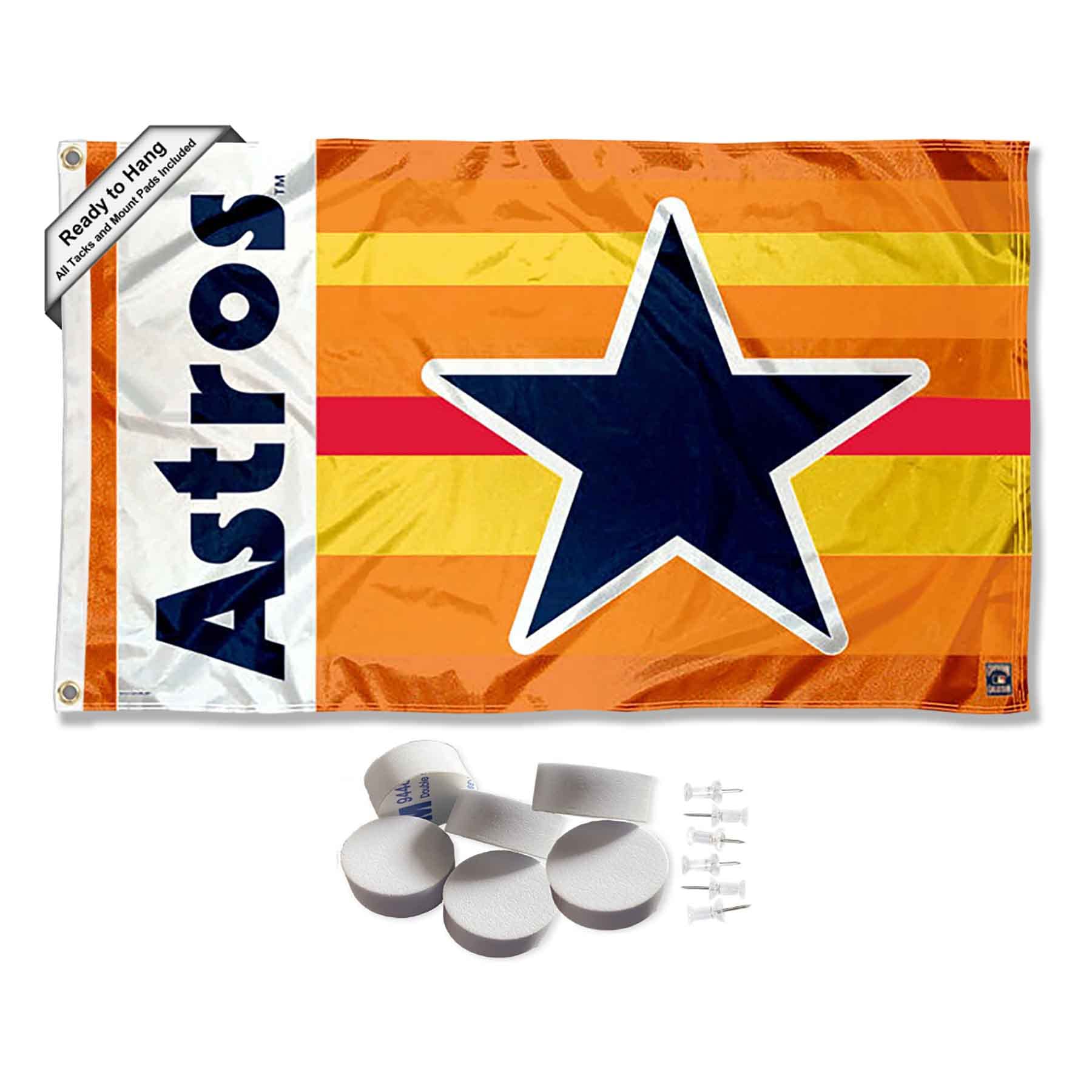 Houston Astros Retro Vintage Banner and Tapestry Wall Tack Pads - Sports Collectibles, Sports Memorabilia, Sports Fan Shop, Sports Gifts