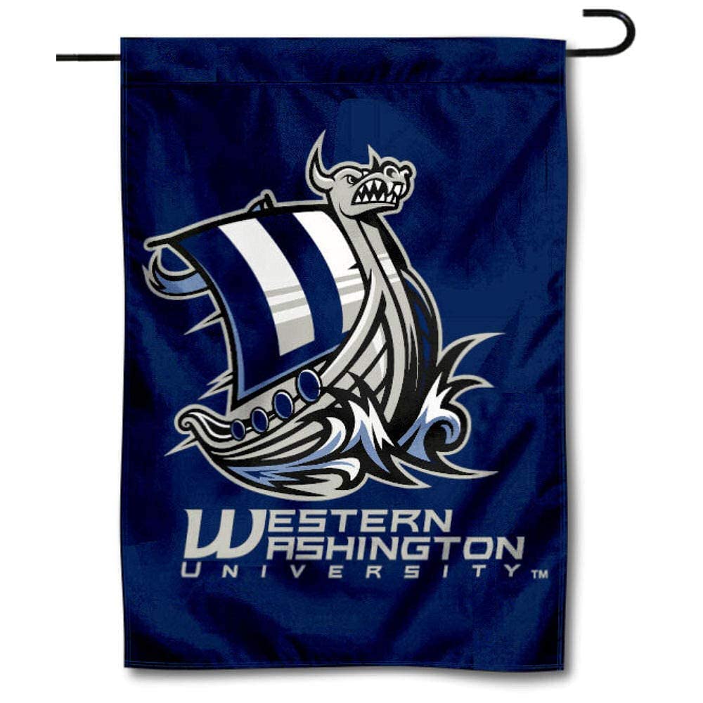College Flags & Banners Co. Western Washington Vikings Garden Flag and USA Stand Pole Holder Set - Sports Collectibles, Sports Memorabilia, Sports Fan Shop, Sports Gifts