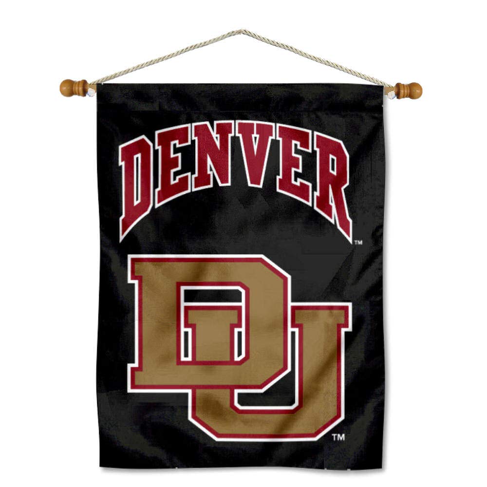 College Flags & Banners Co. Denver DU Pioneers Banner Flag and Wood Banner Pole Set - Sports Collectibles, Sports Memorabilia, Sports Fan Shop, Sports Gifts