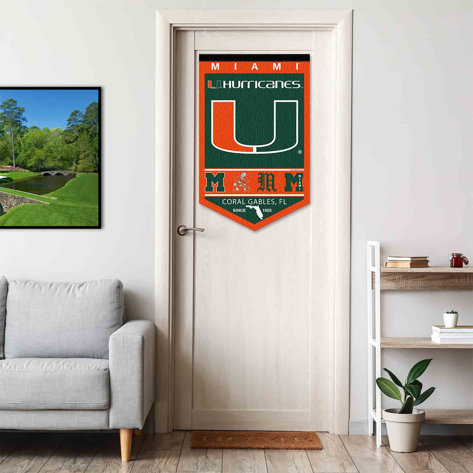College Flags & Banners Co. Hurricanes Heritage History Banner Pennant - Sports Collectibles, Sports Memorabilia, Sports Fan Shop, Sports Gifts