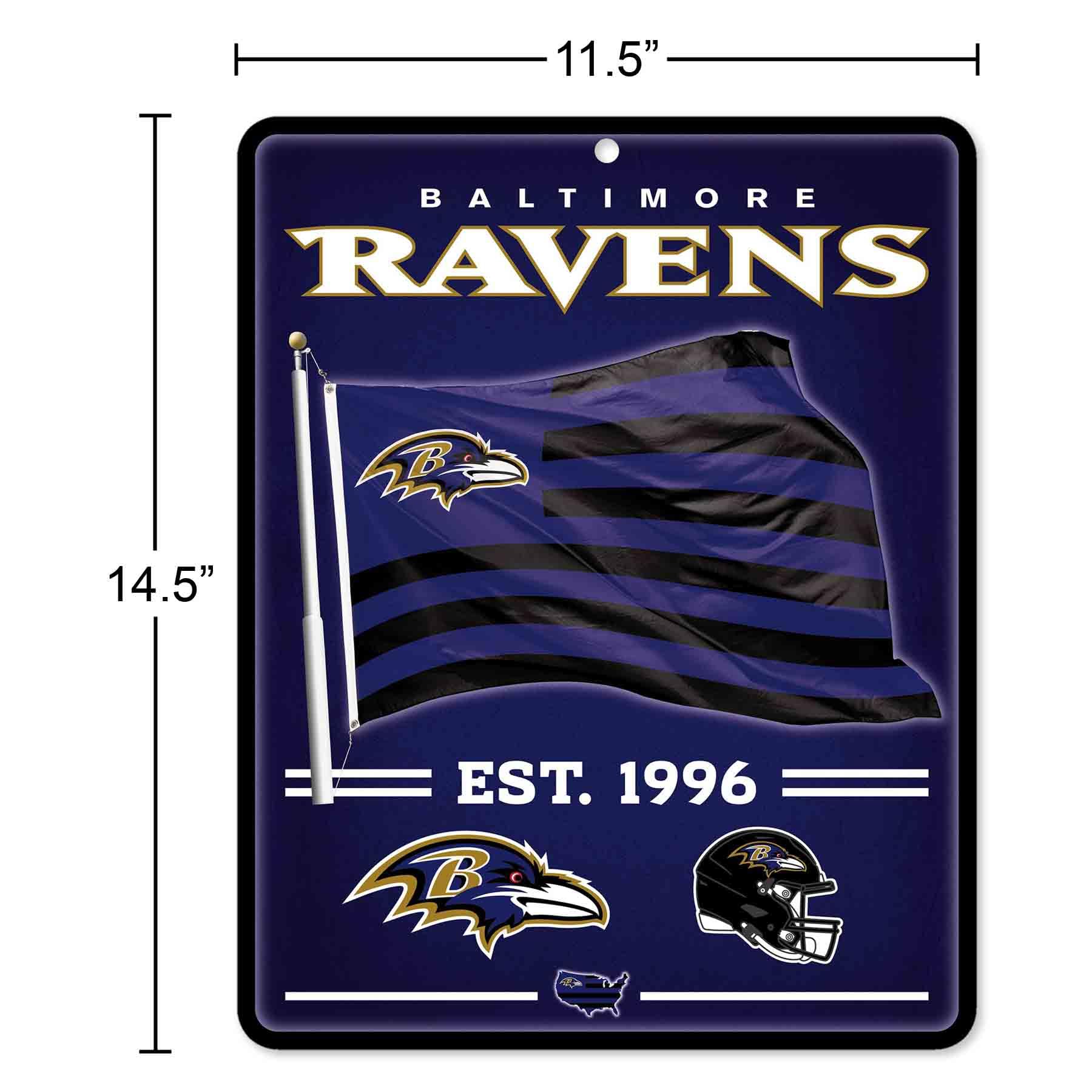 WinCraft Baltimore Ravens Americana Banner Flag Sign - Sports Collectibles, Sports Memorabilia, Sports Fan Shop, Sports Gifts