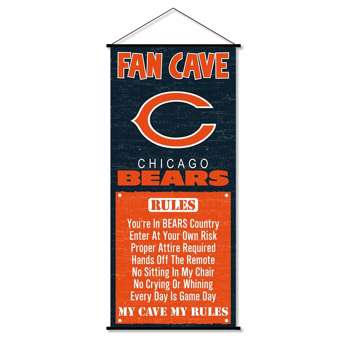 WinCraft Chicago Bears Man Cave Fan Banner Wall Door Scroll - Sports Collectibles, Sports Memorabilia, Sports Fan Shop, Sports Gifts