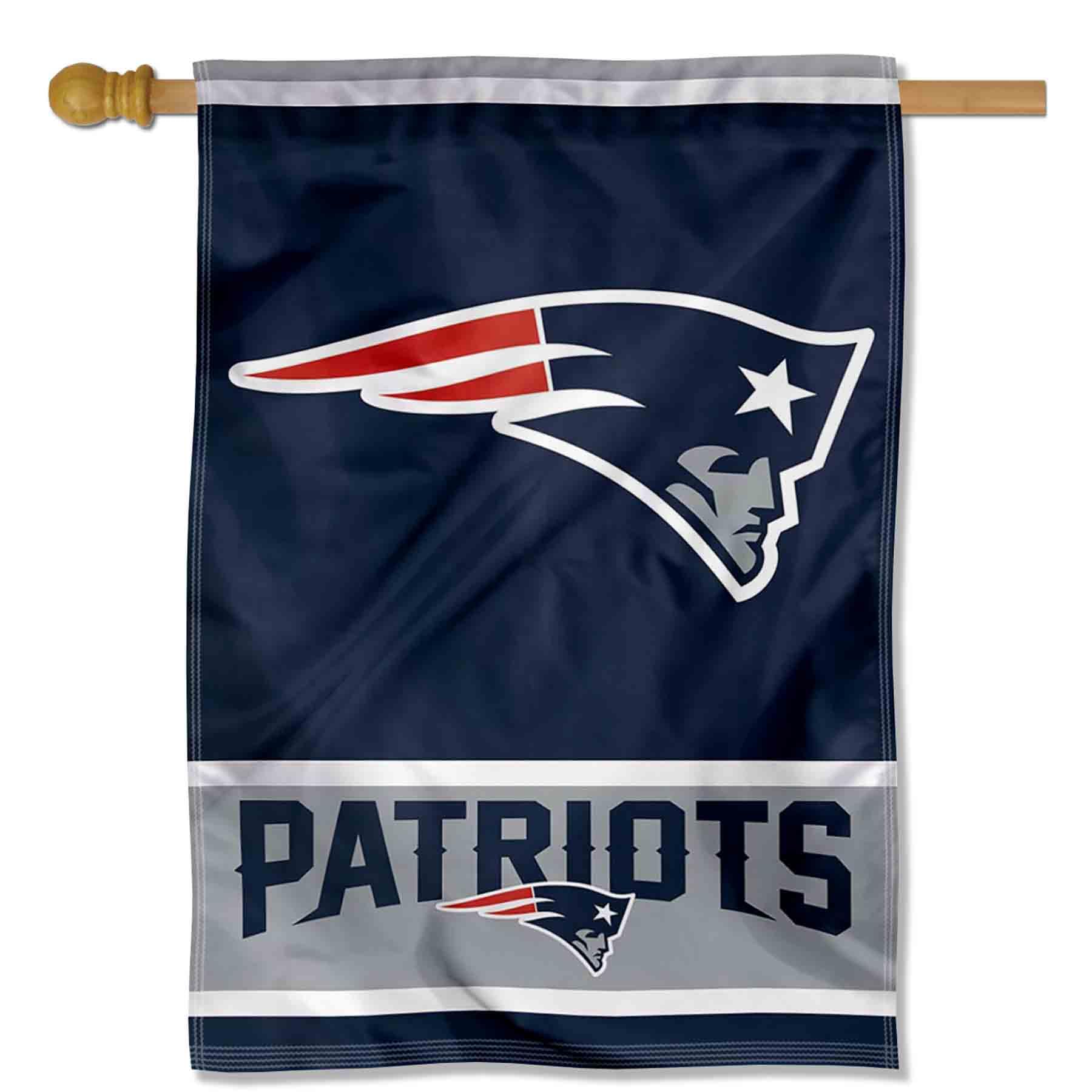 WinCraft New England Patriots Primary Logo House Banner Flag - Sports Collectibles, Sports Memorabilia, Sports Fan Shop, Sports Gifts