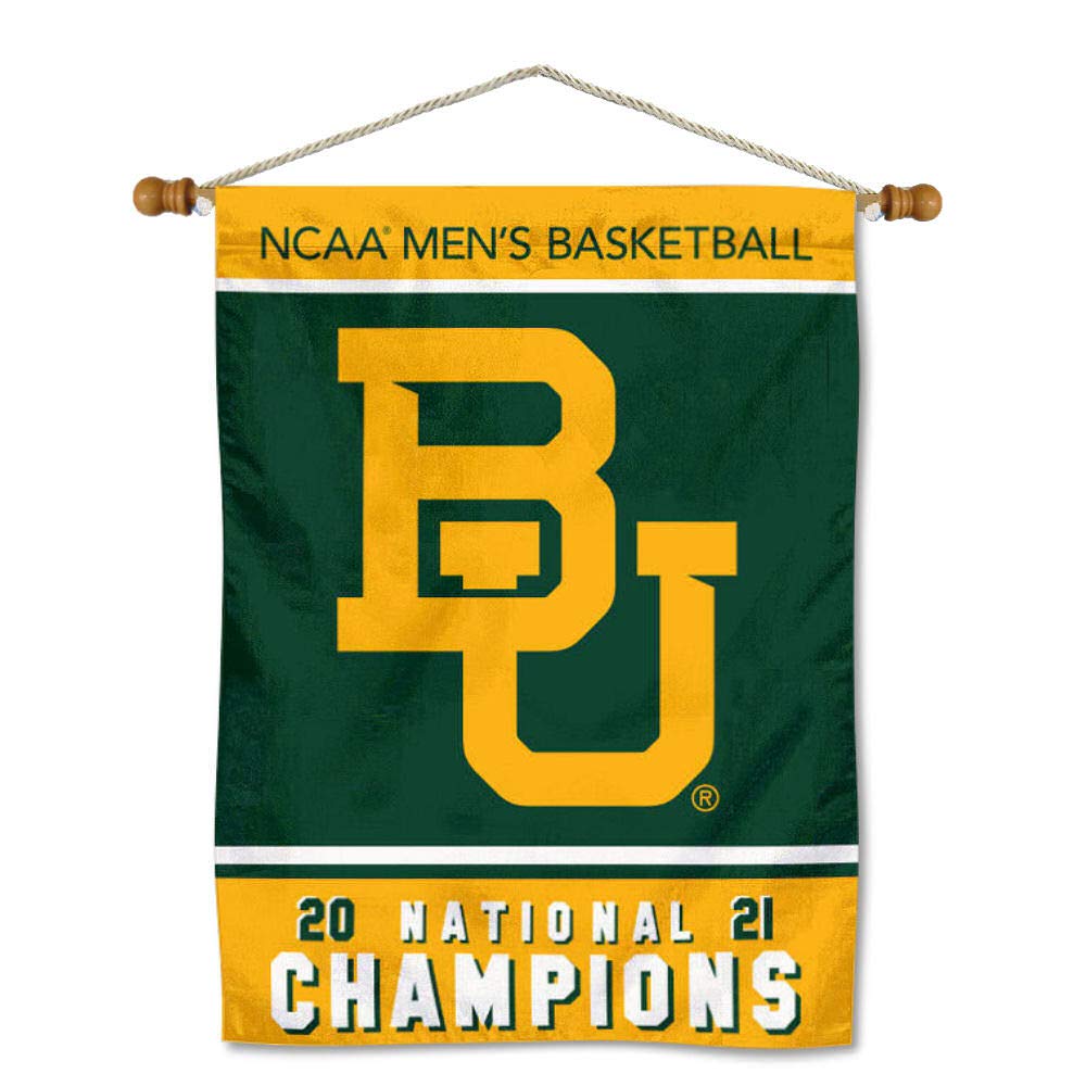 College Flags & Banners Co. Baylor Bears 2021 Mens Basketball National Champions Banner with Hanging Pole - Sports Collectibles, Sports Memorabilia, Sports Fan Shop, Sports Gifts