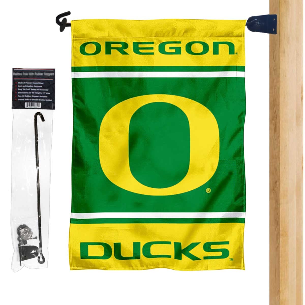 Oregon Ducks Garden Flag and Mailbox Post Pole Mount Holder Set - Sports Collectibles, Sports Memorabilia, Sports Fan Shop, Sports Gifts