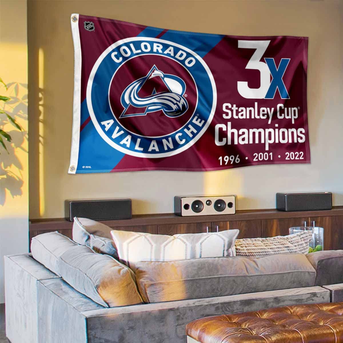 WinCraft Colorado Avalanche 3 Time and 2022 Cup Champions Grommet Flag - Sports Collectibles, Sports Memorabilia, Sports Fan Shop, Sports Gifts