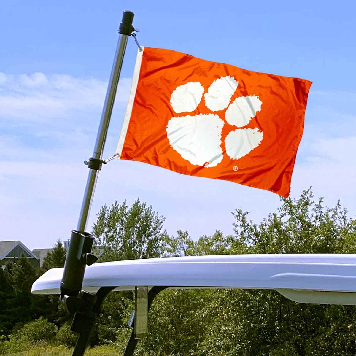 Clemson Tigers Golf Cart Flag Pole and Holder Mounting Bracket - Sports Collectibles, Sports Memorabilia, Sports Fan Shop, Sports Gifts