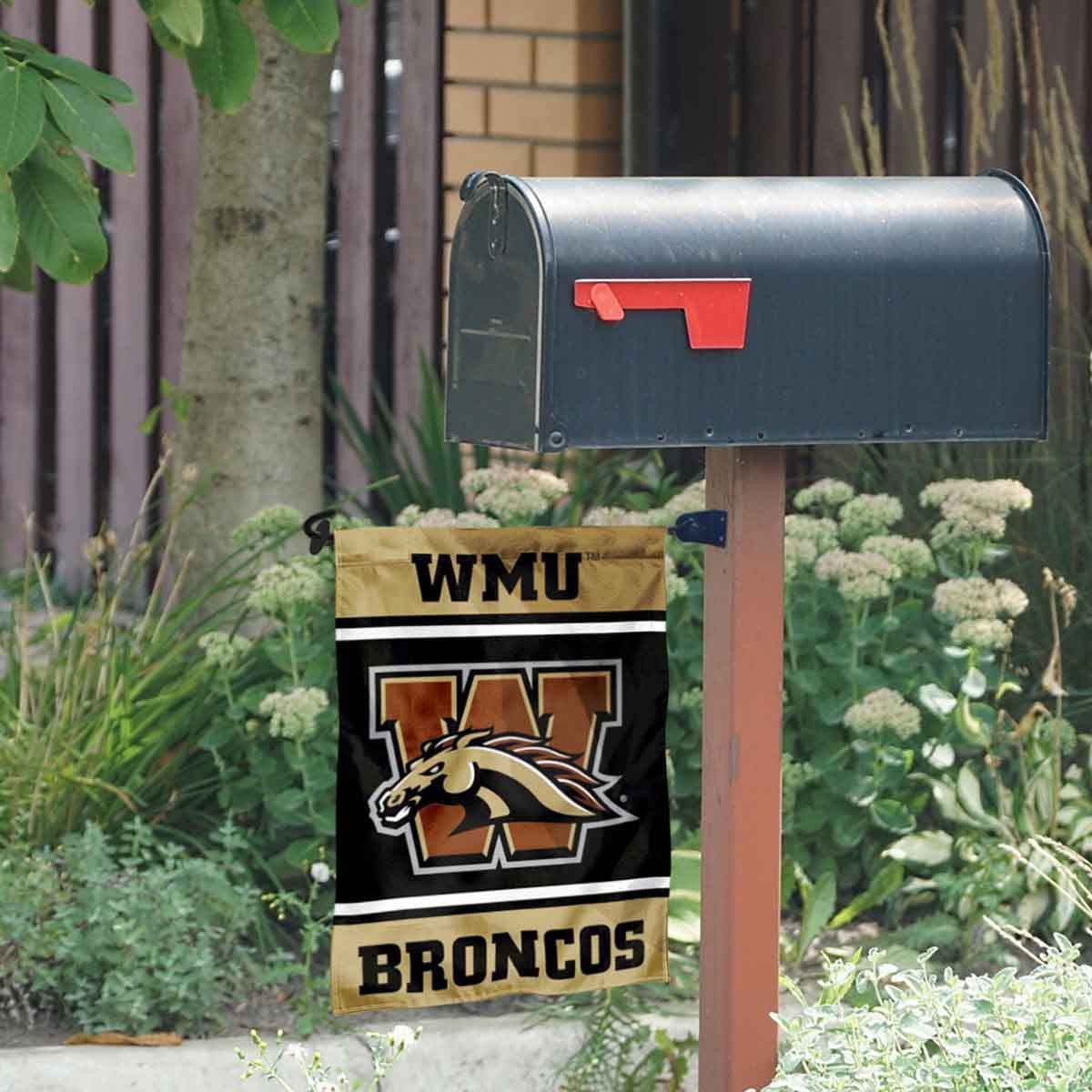 College Flags & Banners Co. Western Michigan Broncos Garden Flag and Mailbox Post Pole Mount Holder Set - Sports Collectibles, Sports Memorabilia, Sports Fan Shop, Sports Gifts