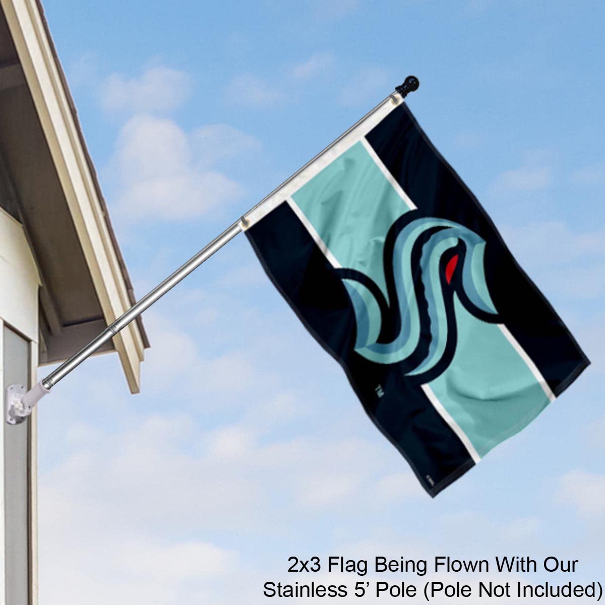 WinCraft Seattle Kraken Small 2x3 Foot Banner Flag - Sports Collectibles, Sports Memorabilia, Sports Fan Shop, Sports Gifts