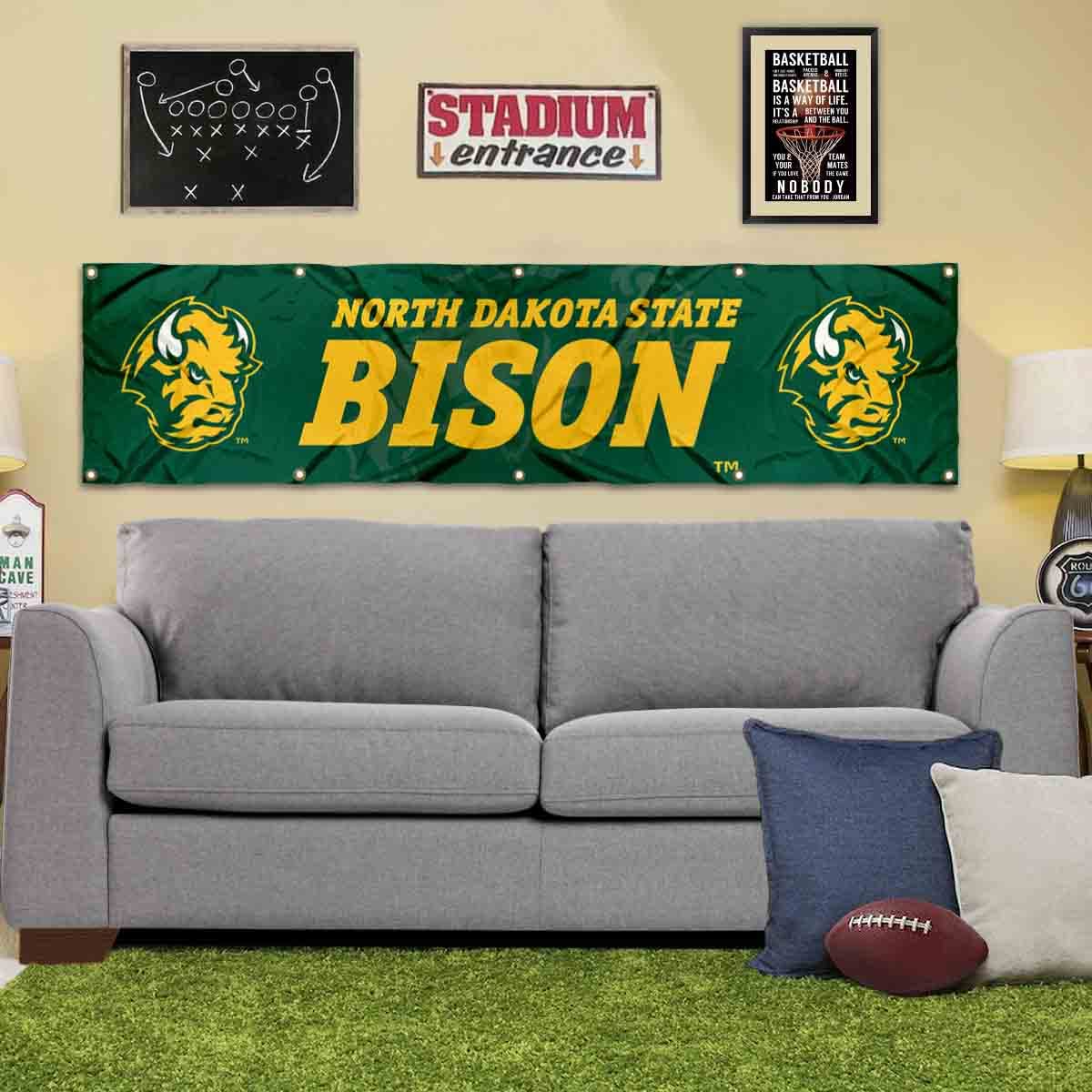 College Flags & Banners Co. North Dakota State Bison Large 2x8 Foot Banner - Sports Collectibles, Sports Memorabilia, Sports Fan Shop, Sports Gifts