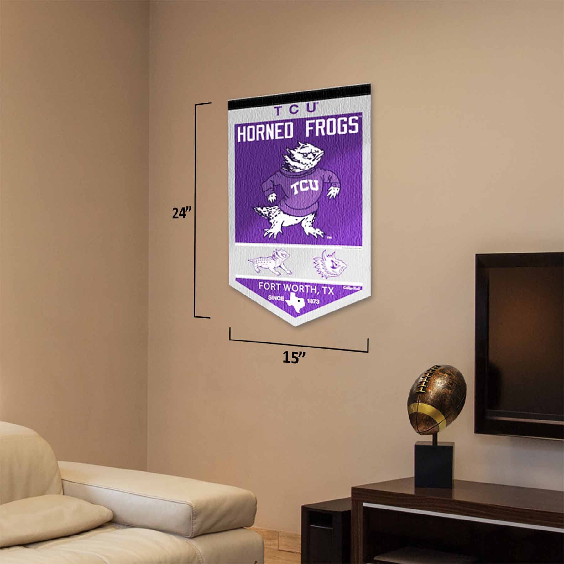 College Flags & Banners Co. Texas Christian Horned Frogs Heritage History Banner Pennant - Sports Collectibles, Sports Memorabilia, Sports Fan Shop, Sports Gifts
