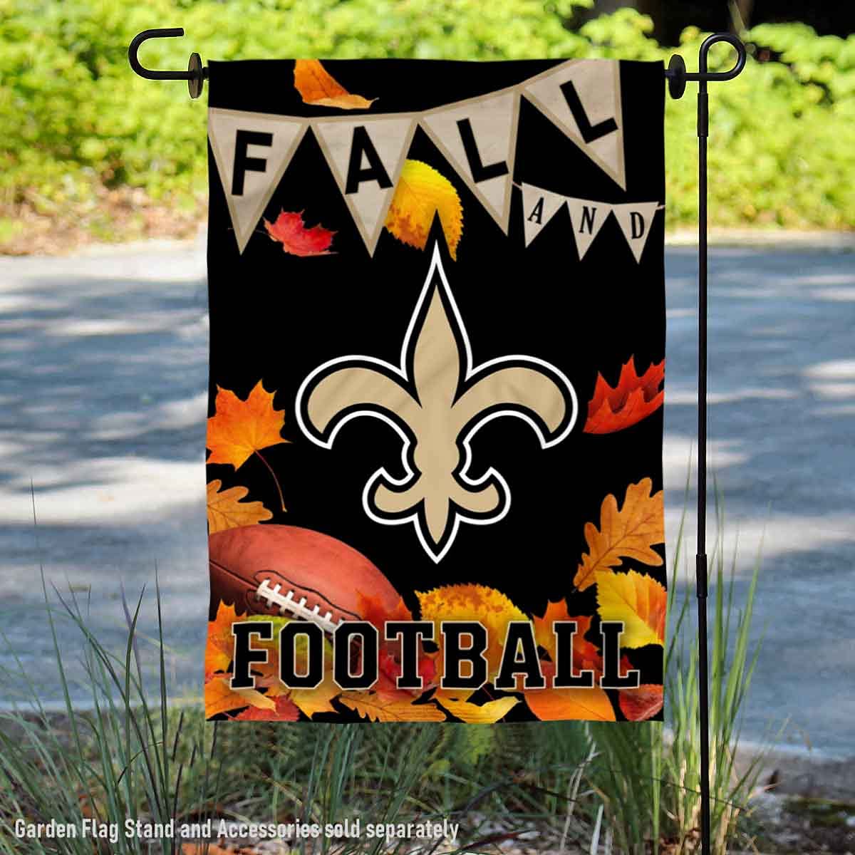 New Orleans Saints Fall Leaves Decorative Football Garden Flag Double Sided Banner - Sports Collectibles, Sports Memorabilia, Sports Fan Shop, Sports Gifts