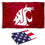 College Flags & Banners Co. Washington State University Flag and USA 3x5 Foot Flag Set - Sports Collectibles, Sports Memorabilia, Sports Fan Shop, Sports Gifts