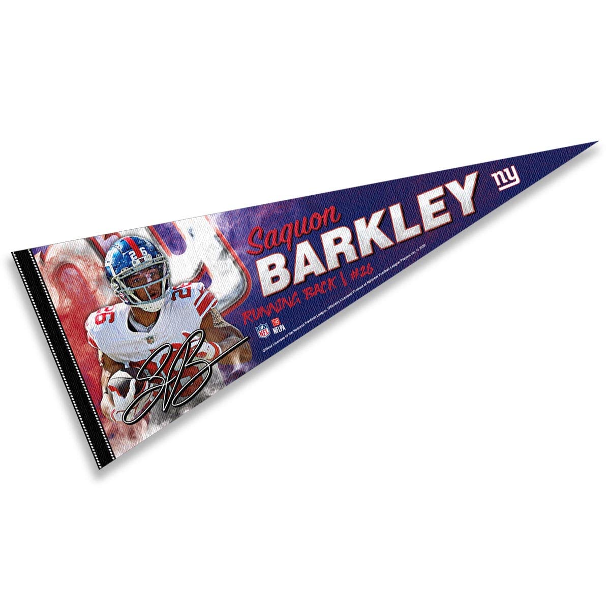 WinCraft New York Giants Barkley Pennant Banner Flag - Sports Collectibles, Sports Memorabilia, Sports Fan Shop, Sports Gifts