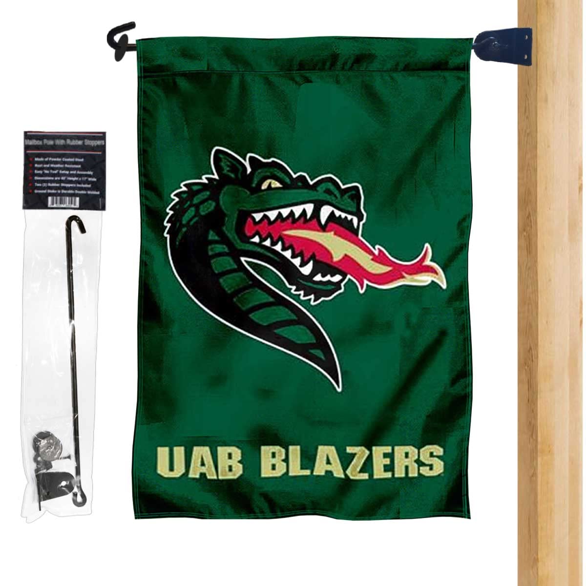 UAB Blazers Garden Flag and Mailbox Post Pole Mount Holder Set - Sports Collectibles, Sports Memorabilia, Sports Fan Shop, Sports Gifts