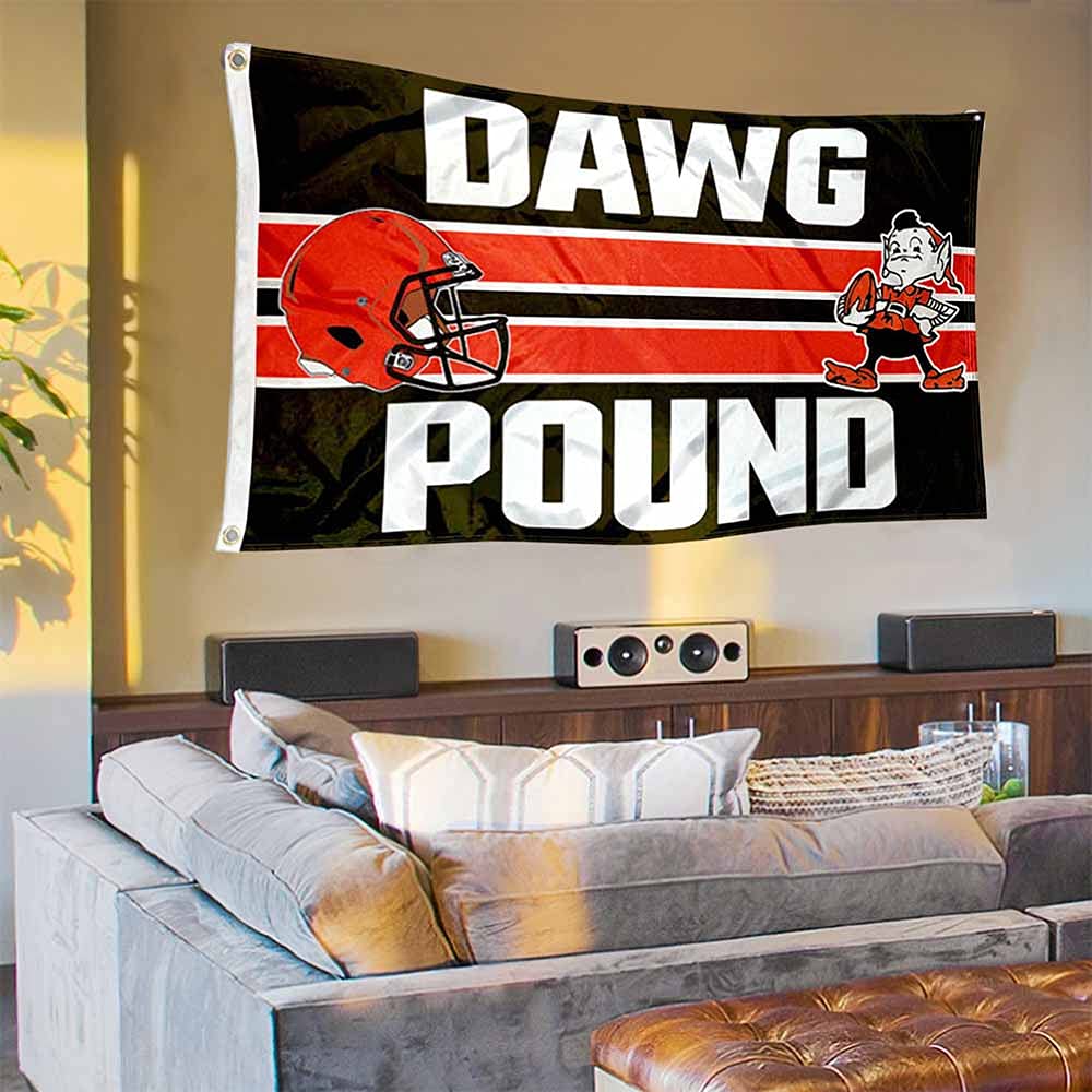Cleveland Browns Dawg Pound Banner and Tapestry Wall Tack Pads - Sports Collectibles, Sports Memorabilia, Sports Fan Shop, Sports Gifts