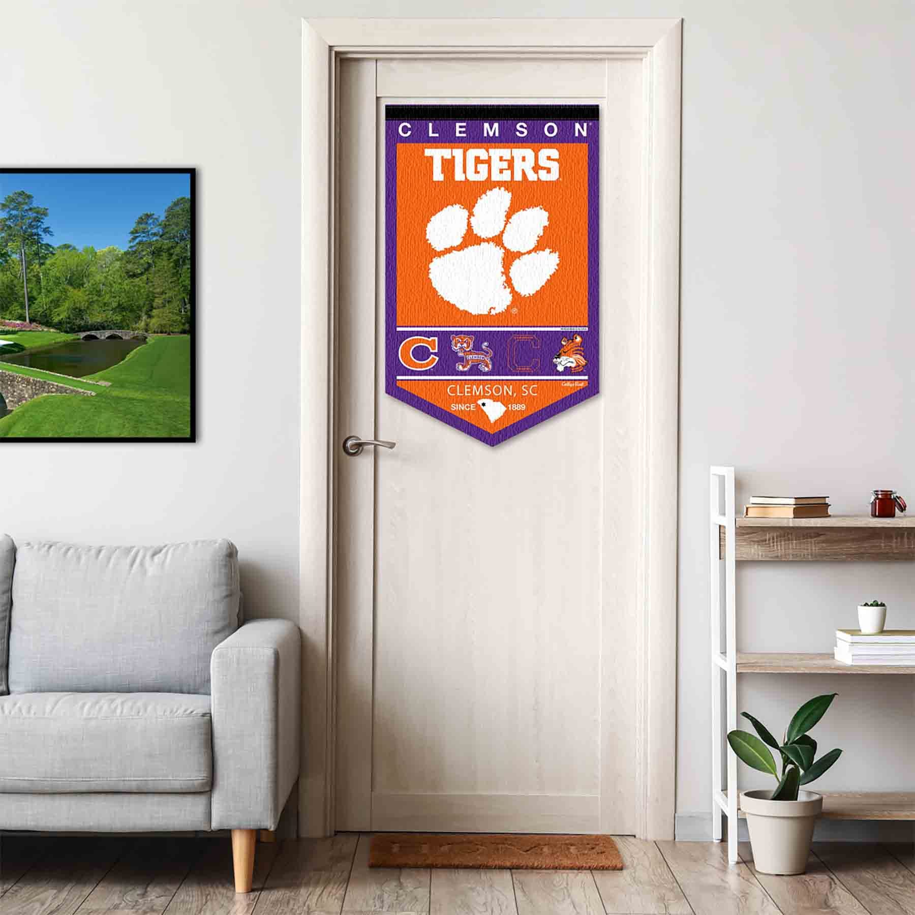 College Flags & Banners Co. Clemson Tigers Heritage History Banner Pennant - Sports Collectibles, Sports Memorabilia, Sports Fan Shop, Sports Gifts