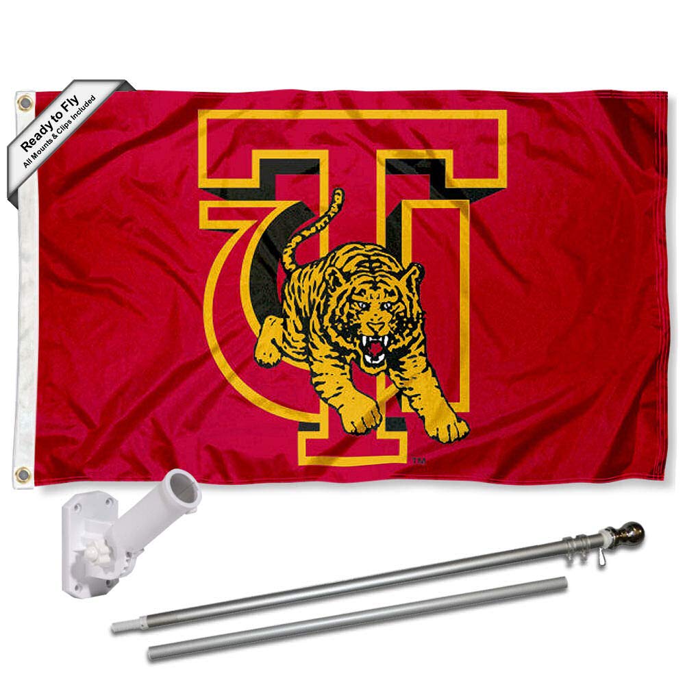 College Flags & Banners Co. Tuskegee Golden Tigers Flag and Pole Bracket Mount Bundle - Sports Collectibles, Sports Memorabilia, Sports Fan Shop, Sports Gifts