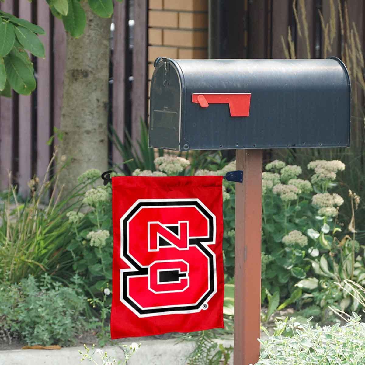 North Carolina State Wolfpack Garden Flag and Mailbox Post Pole Mount Holder Set - Sports Collectibles, Sports Memorabilia, Sports Fan Shop, Sports Gifts